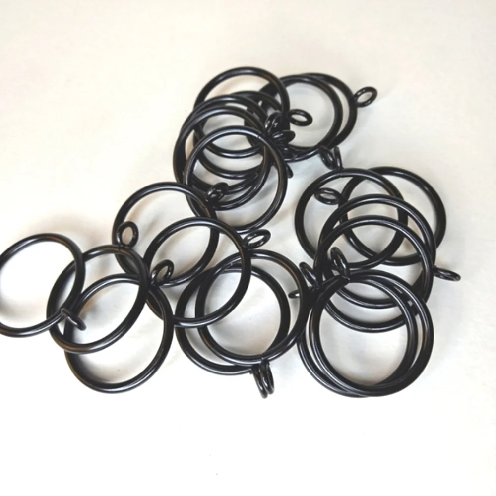 20 PCS Black Curtain Rings, Curtain Rings with Eyelet Apply for Curtain Rod 2 In